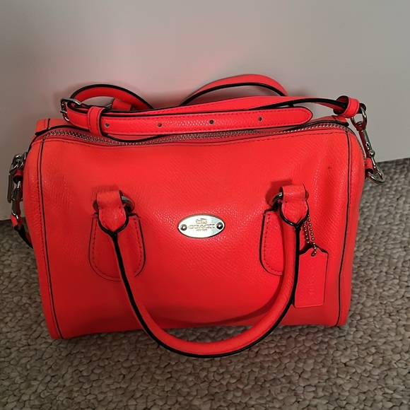Coach Mini Bennett Neon Pink Satchel - Picture 2 of 13